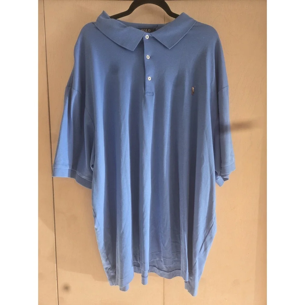Polo Ralph Lauren Classic Fit Polo Shirt Men's 4XB Big Blue Short Sleeve Pony...